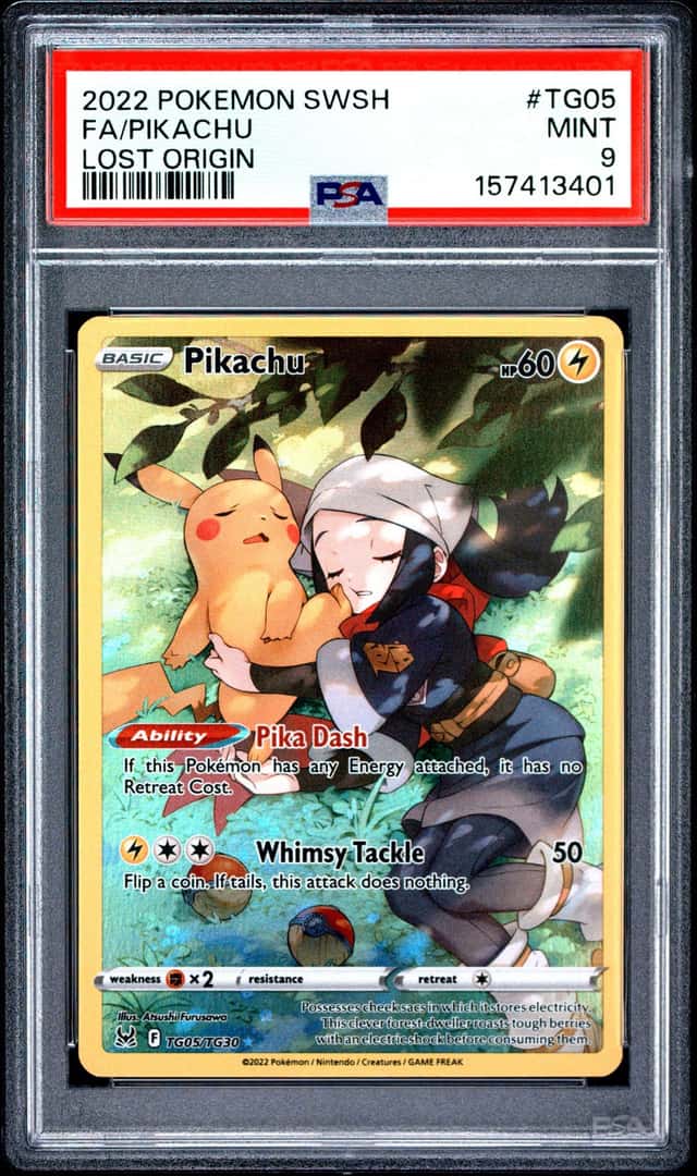 2022 Pokemon SWSH Lost Origin Pikachu Trainer Gallery #TG05/TG30 PSA 9