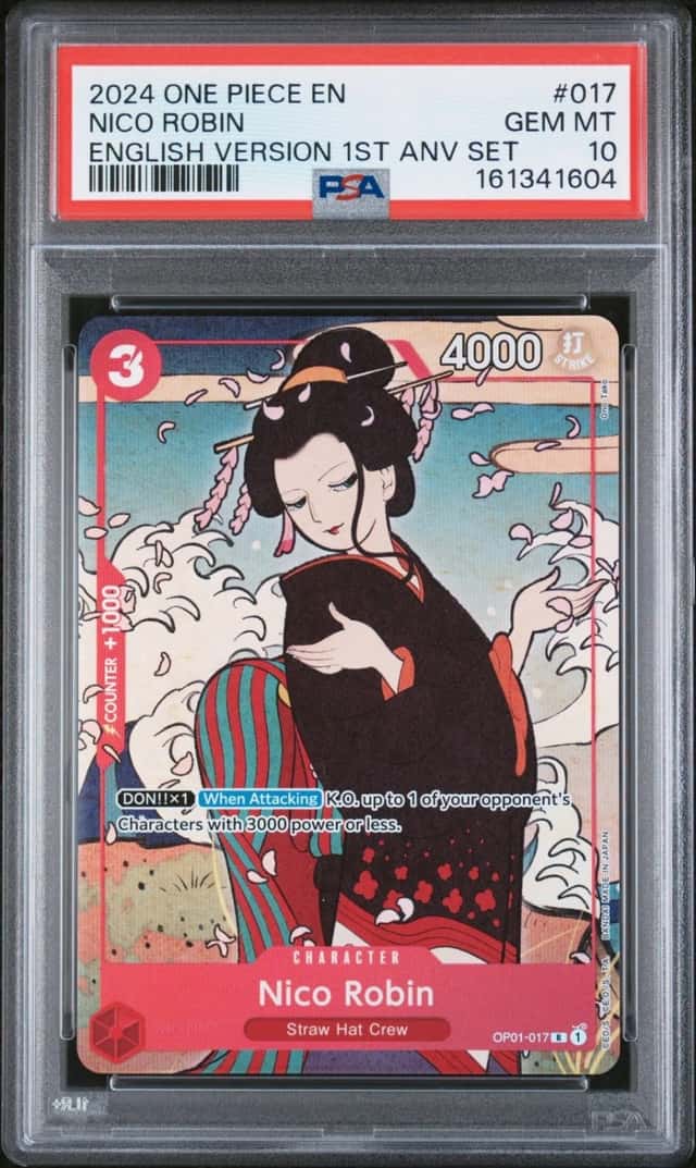 2024 ONE PIECE ENGLISH VERSION 1ST ANNIVERSARY SET #017 NICO ROBIN PSA 10
