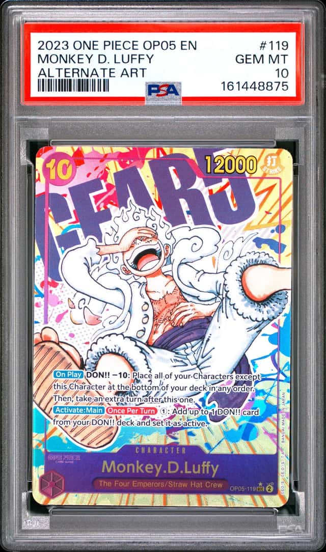 Bandai Monkey D. Luffy OP05-119 Awakening of the New Era EN Foil Alt Art PSA 10