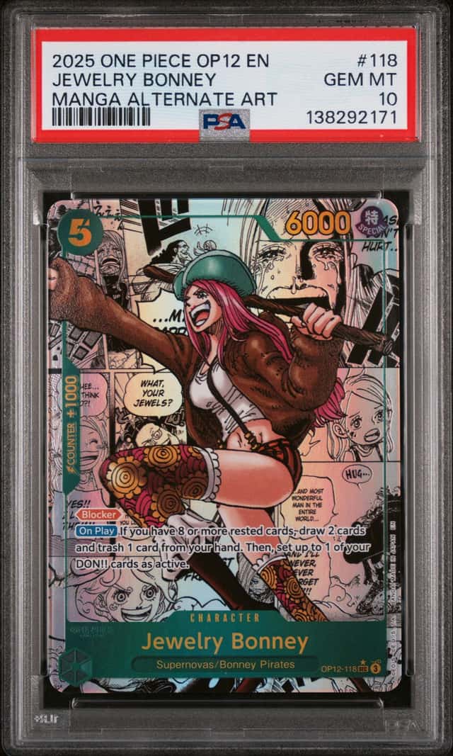 2025 One Piece OP12 EN Manga Alternate Art #118 Jewelry Bonney PSA 10 GEM MINT