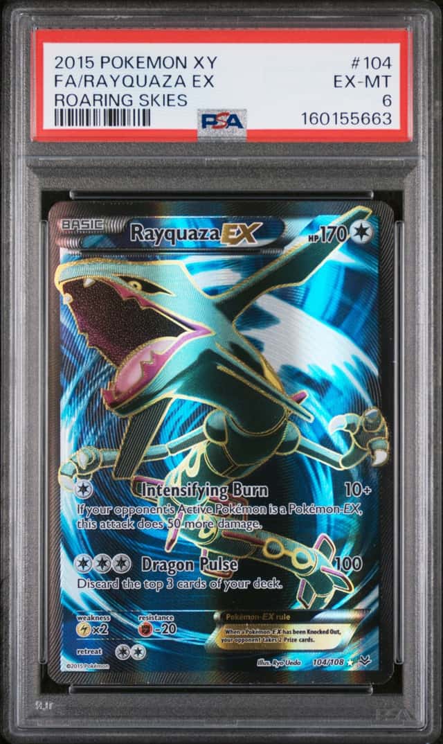 2015 Pokemon XY Roaring Skies #104 FA Rayquaza EX PSA 6 EX-MT