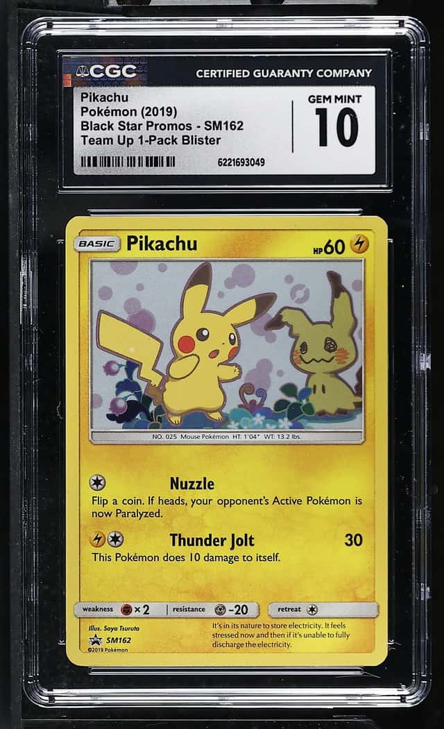 Pokemon Pikachu Black Star Promo SM162 Team Up 1-Pk. Blister CGC 10 Gem Mint
