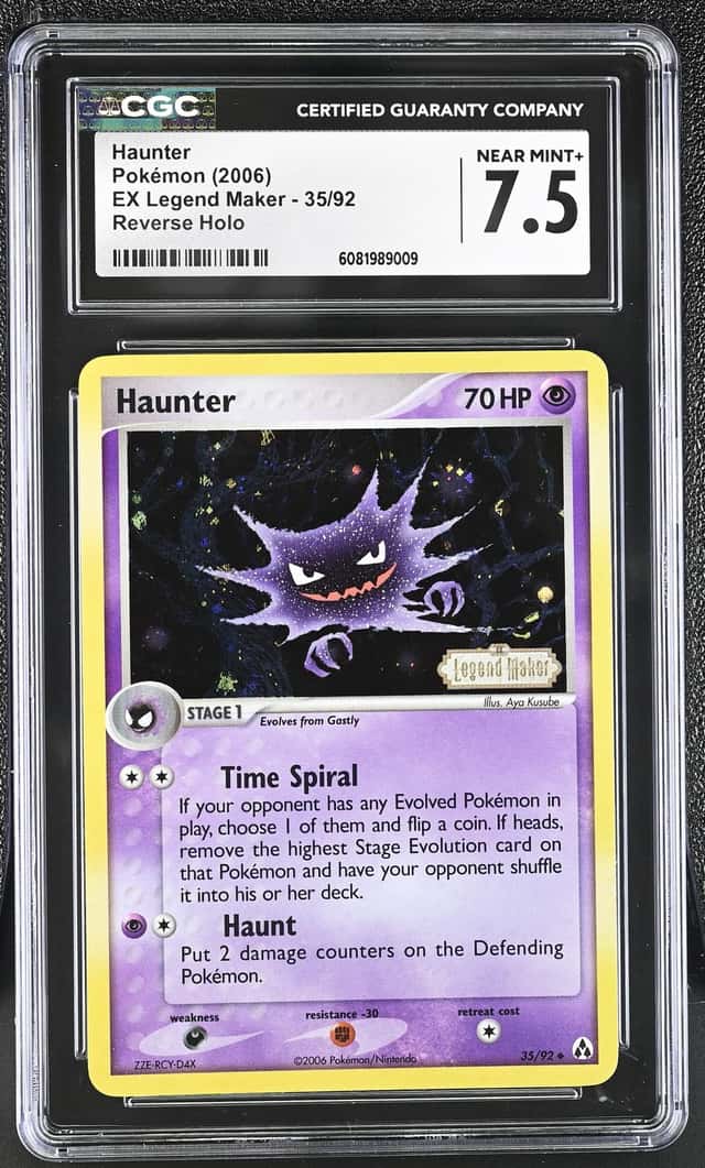 Pokemon TCG Haunter Stamped Reverse Holo Card 35/92 EX Legend Maker CGC 7.5