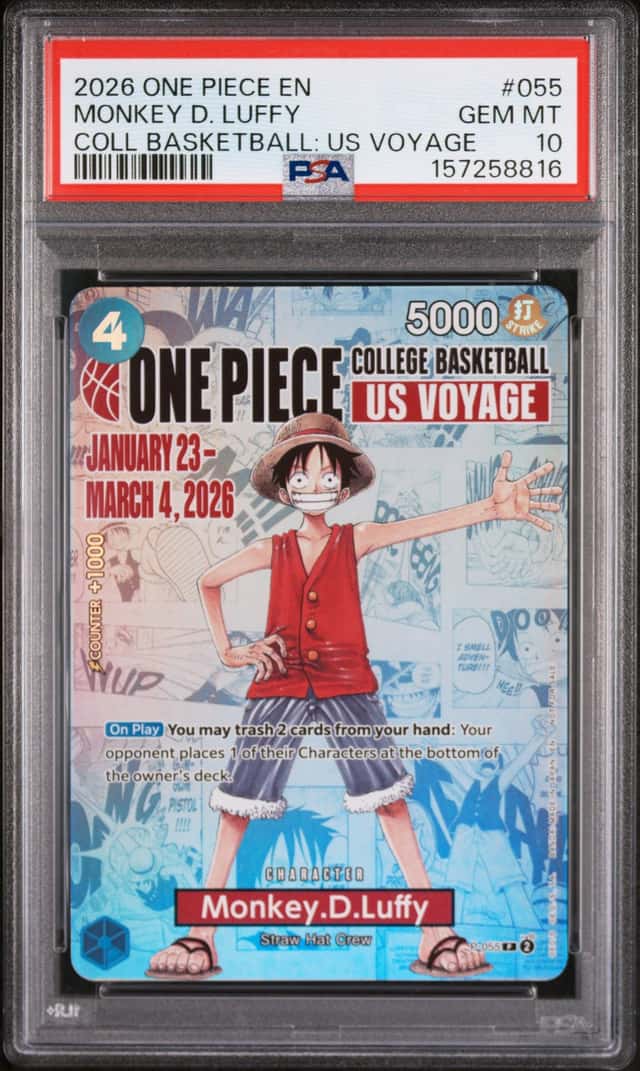 2026 One Piece En Coll Basketball US Voyage #055 Monkey D. Luffy PSA 10