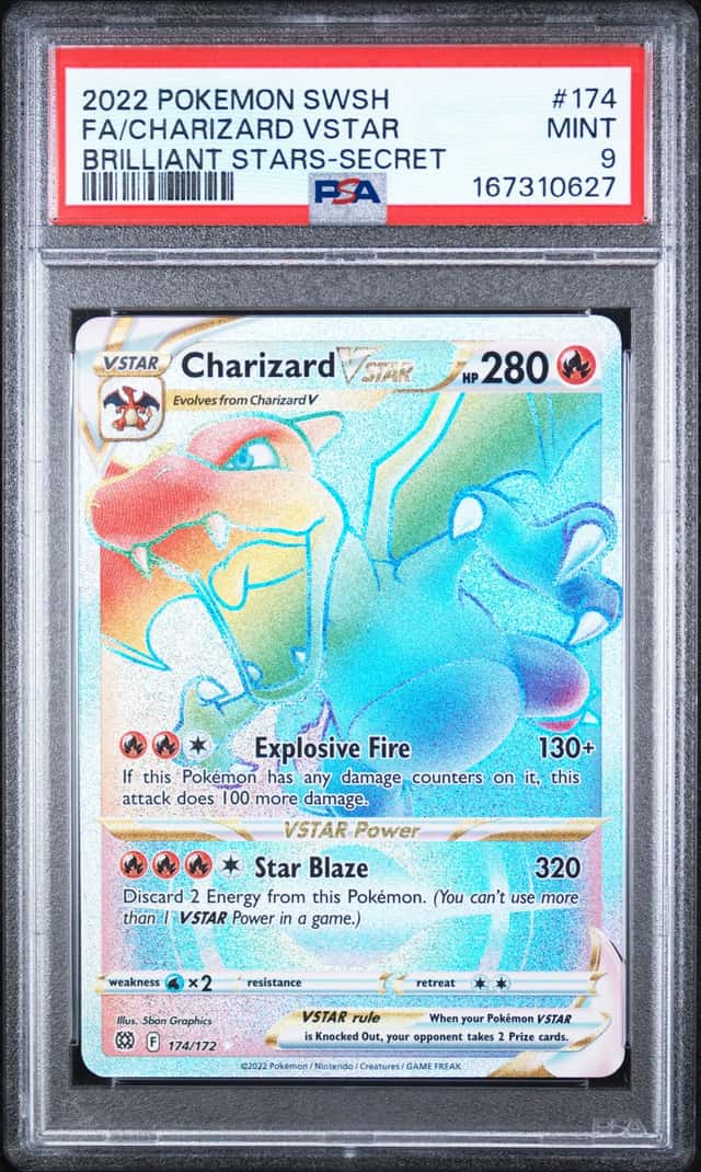 Pokemon Charizard VSTAR 174/172 Brilliant Stars Secret Rare Holo PSA 9