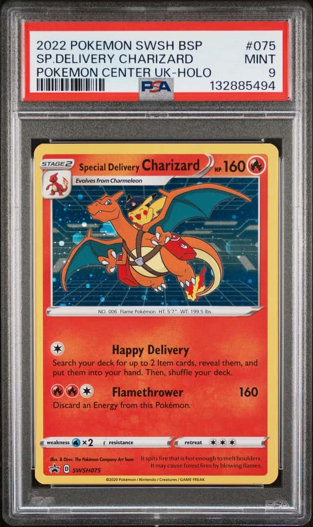 2022 Pokemon Black Star Promo Pokemon Center Opening Holo Special Delivery Charizard #SWSH075