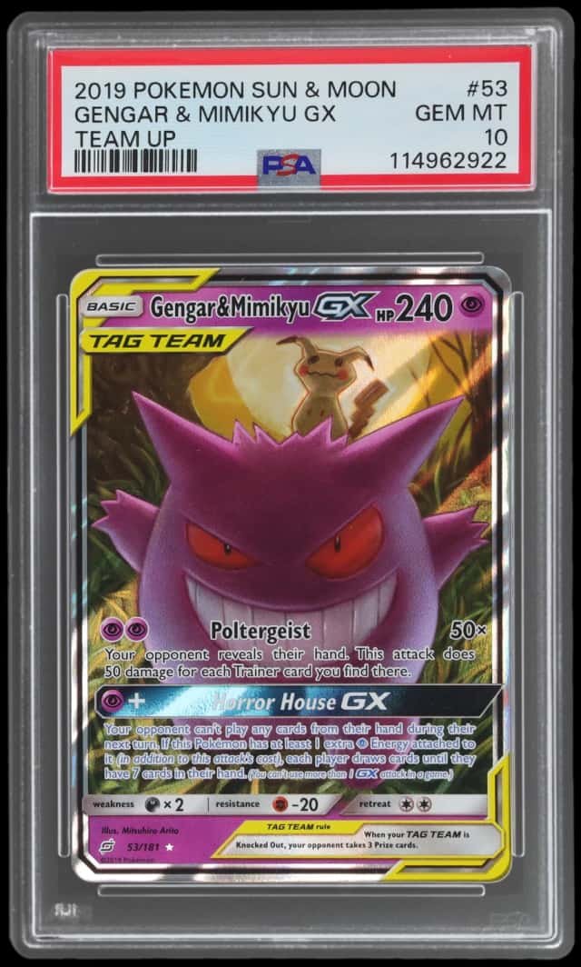 2019 Pokemon Sun and Moon Team Up Gengar/Mimikyu Gx #53