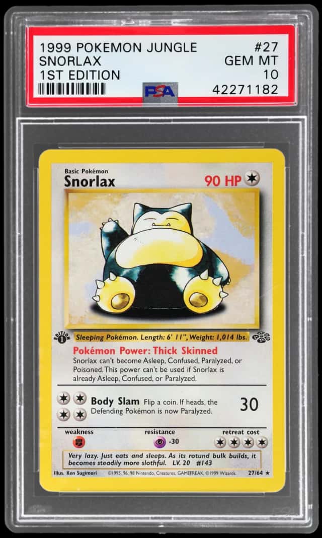 1999 Pokemon Jungle 1st Edition Snorlax #27