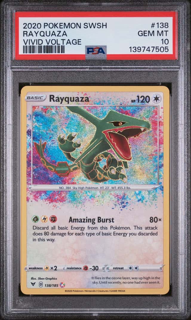 2020 Pokemon Vivid Voltage Rayquaza Amazing Rare #138/185 PSA 10 GEM MINT (05)