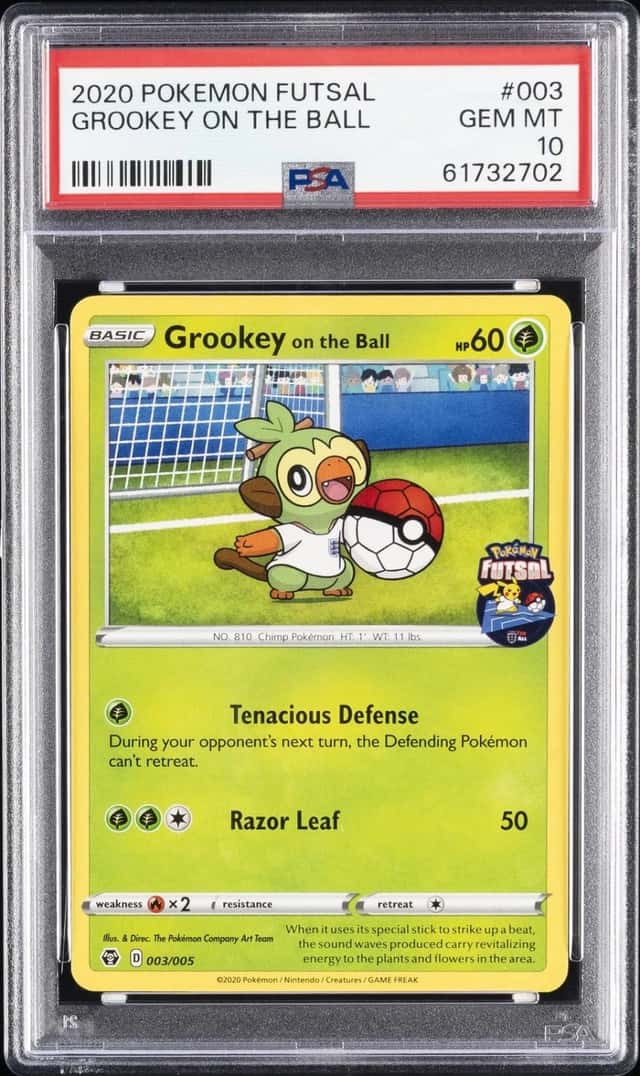 2020 POKEMON FUTSAL #003 GROOKEY ON THE BALL PSA 10