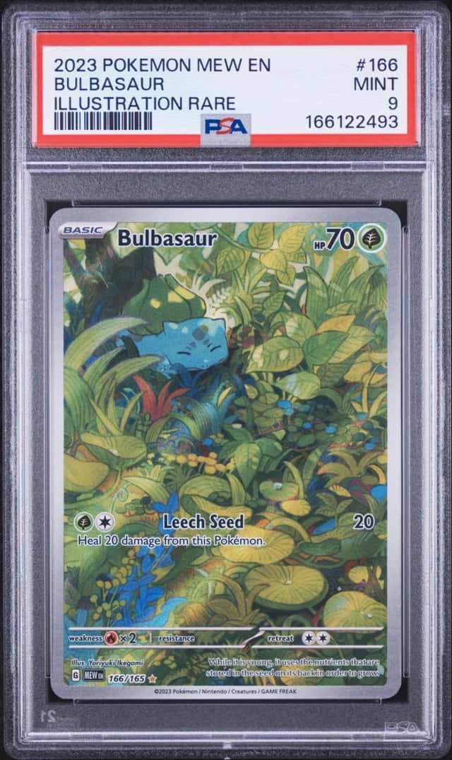 2023 POKEMON MEW EN-151 ILLUSTRATION RARE #166 BULBASAUR PSA 9