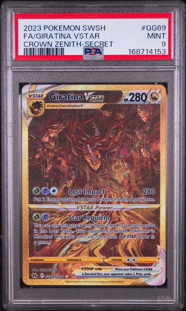 2023 POKEMON SWORD & SHIELD CROWN ZENITH SECRET FULL ART/GIRATINA VSTAR PSA 9
