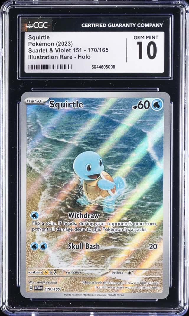 2023 POKEMON MEW EN-151 ILLUSTRATION RARE #170 SQUIRTLE CGC 10 GEM MINT