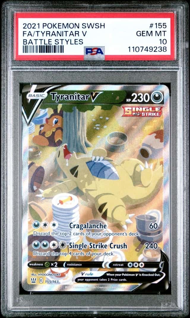 Pokemon Tyranitar V Battle Styles Full Alt Art 155/163 PSA 10 Gem Mint