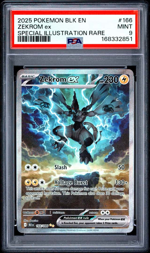 2025 Pokemon Black Bolt Zekrom ex Special Illustration Rare #166/086 PSA 9