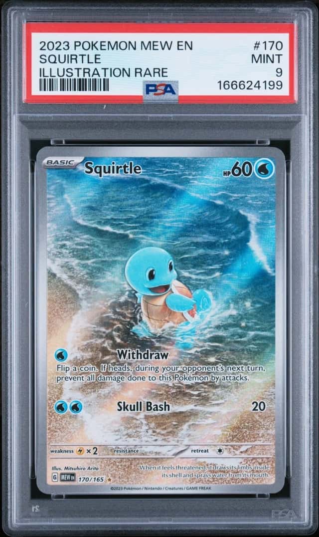 2023 POKEMON MEW EN-151 ILLUSTRATION RARE #170 SQUIRTLE PSA 9