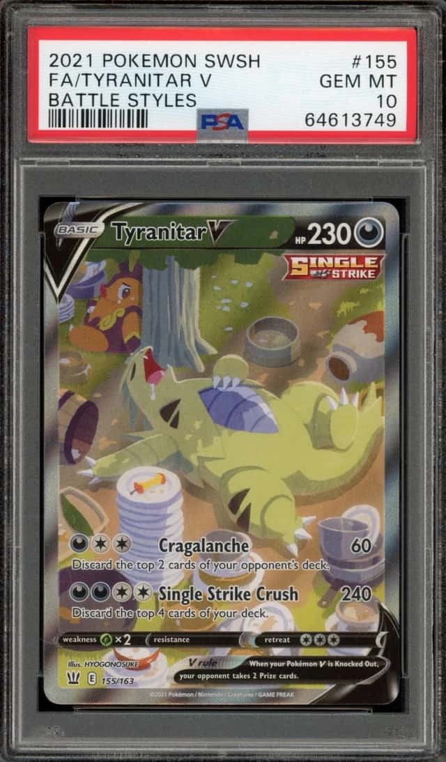 Pokemon Tyranitar V Battle Styles Full Alt Art 155/163 PSA 10 Gem Mint