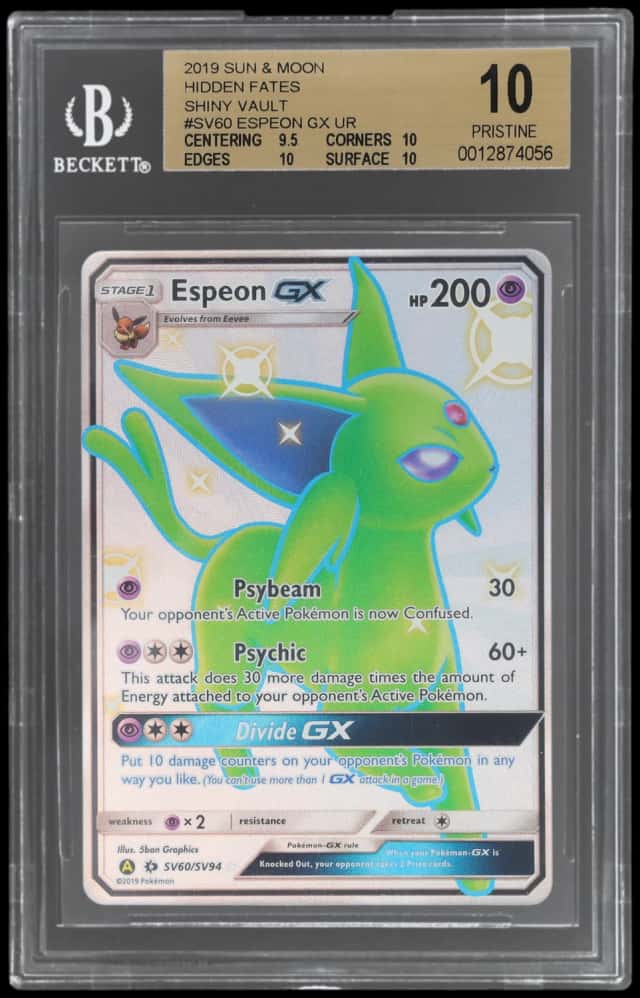 2019 Pokemon Sun and Moon Hidden Fates Shiny Vault Espeon Gx #SV60