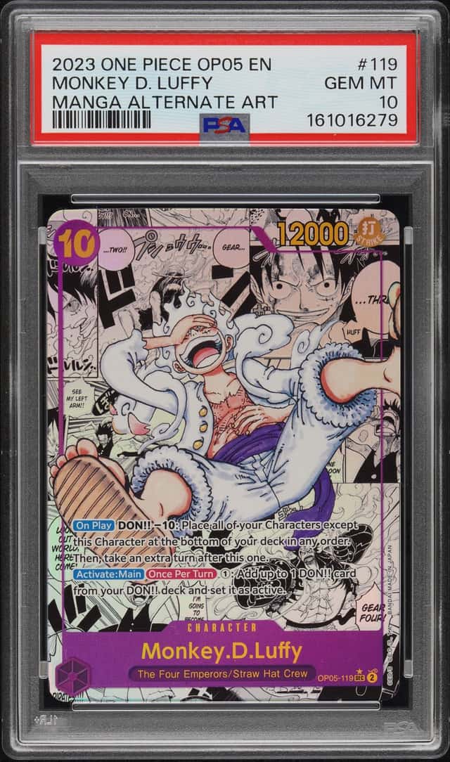 2023 ONE PIECE AWAKENING OF THE NEW ERA MANGA ALT ART #119 MONKEY D LUFFY PSA 10