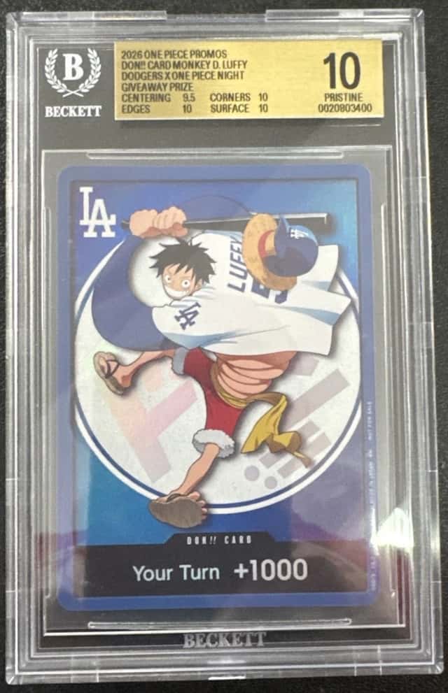 BGS 10 Pristine One Piece Don!! Luffy LA Dodgers x One Piece Night Promo