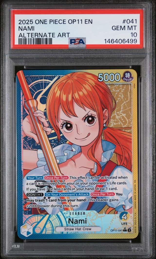 Nami (041) (Alternate Art) OP11-041 A Fist of Divine Speed Foil PSA 10 GEM MINT