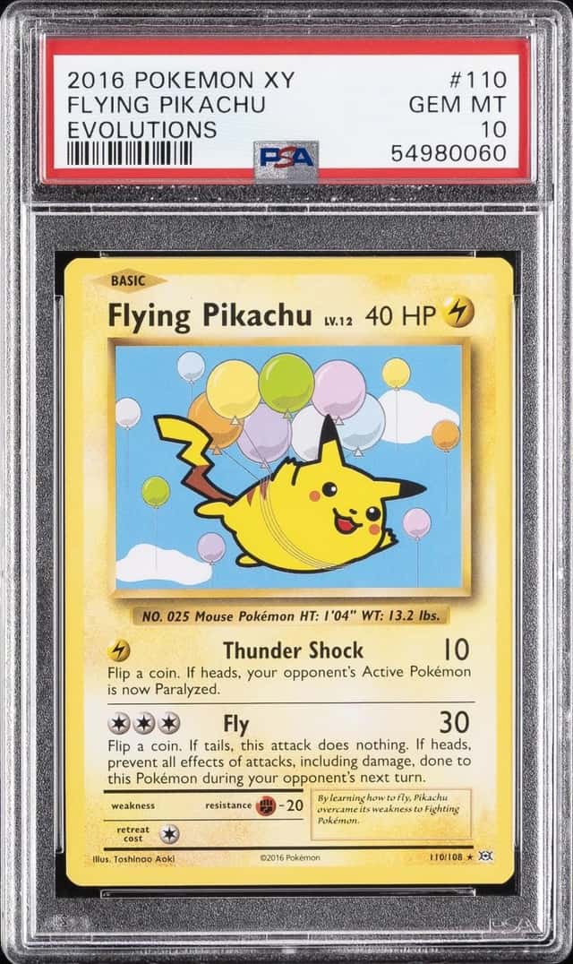 2016 POKEMON XY EVOLUTIONS #110 FLYING PIKACHU PSA 10