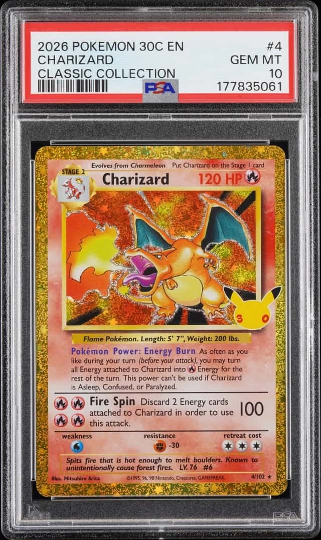 2026 POKEMON 30C EN-30TH CELEBRATION CLASSIC COLLECTION #4 CHARIZARD PSA 10