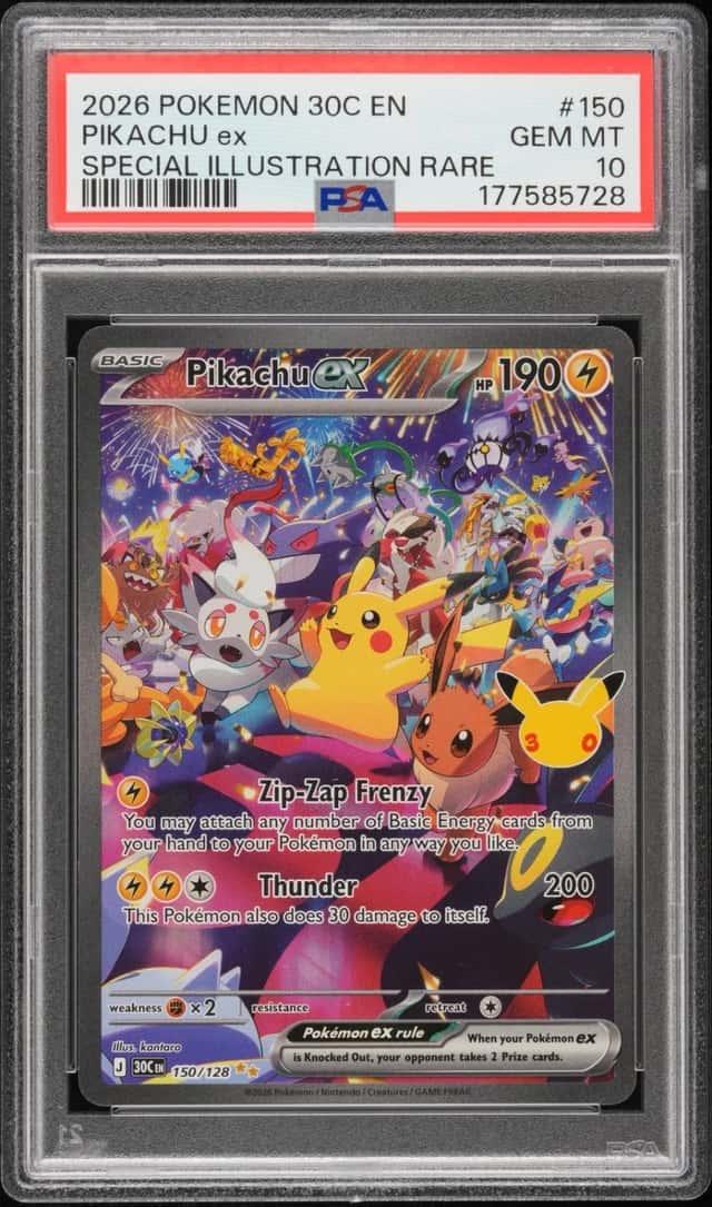 2026 POKEMON 30C EN-30TH CELEBRATION SPECIAL ILLUSTRATION RARE PIKACHU EX PSA 10