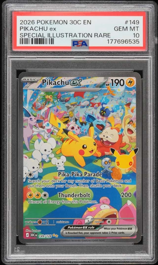 2026 POKEMON 30C EN-30TH CELEBRATION SPECIAL ILLUSTRATION RARE PIKACHU EX PSA 10