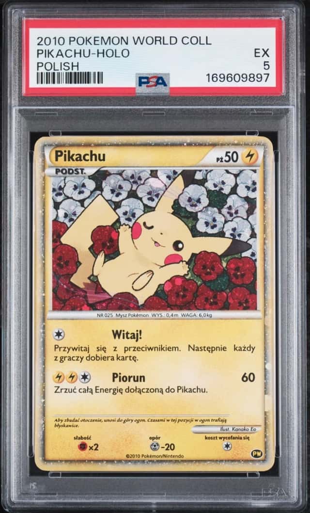 2010 POKEMON WORLD COLLECTION POLISH PIKACHU-HOLO PSA 5