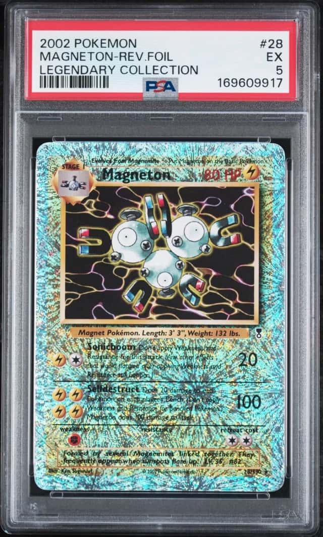 2002 POKEMON LEGENDARY COLLECTION #28 MAGNETON-REVERSE FOIL PSA 5