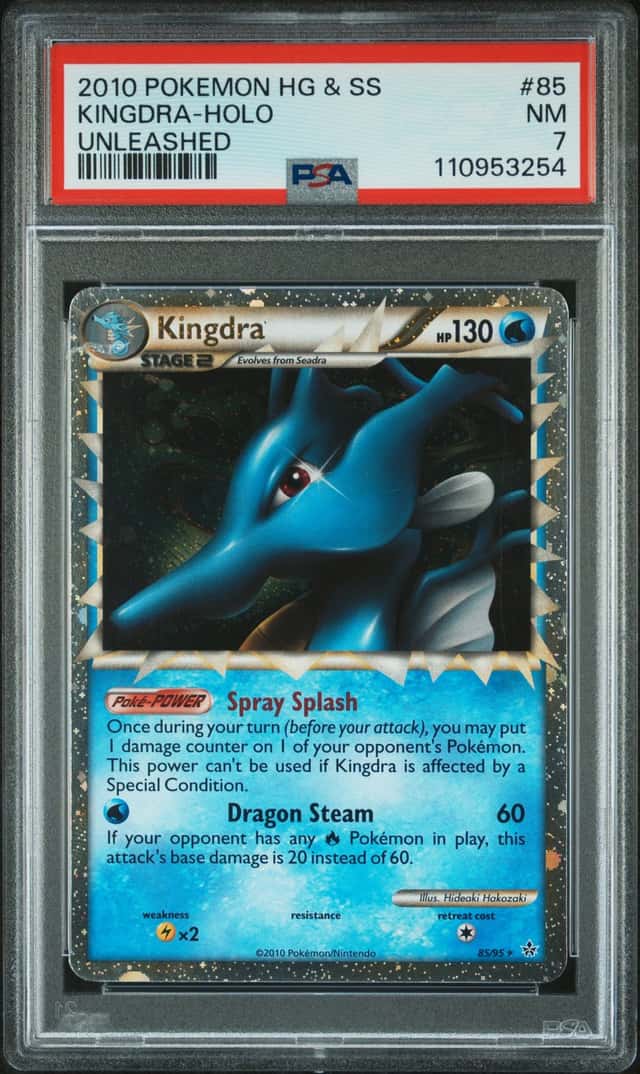 Pokemon Kingdra PRIME 85/95 HGSS Unleashed Holo PSA 7 2010