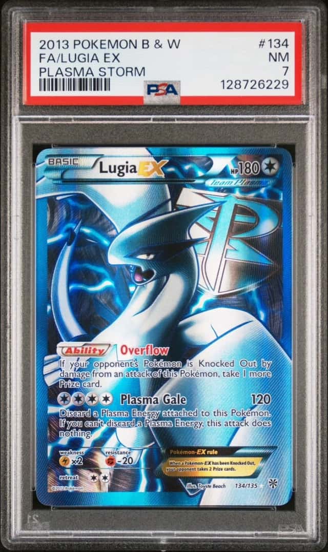 2013 Pokemon Plasma Storm Lugia EX Team Plasma Full Art Holo 134/135 PSA 7