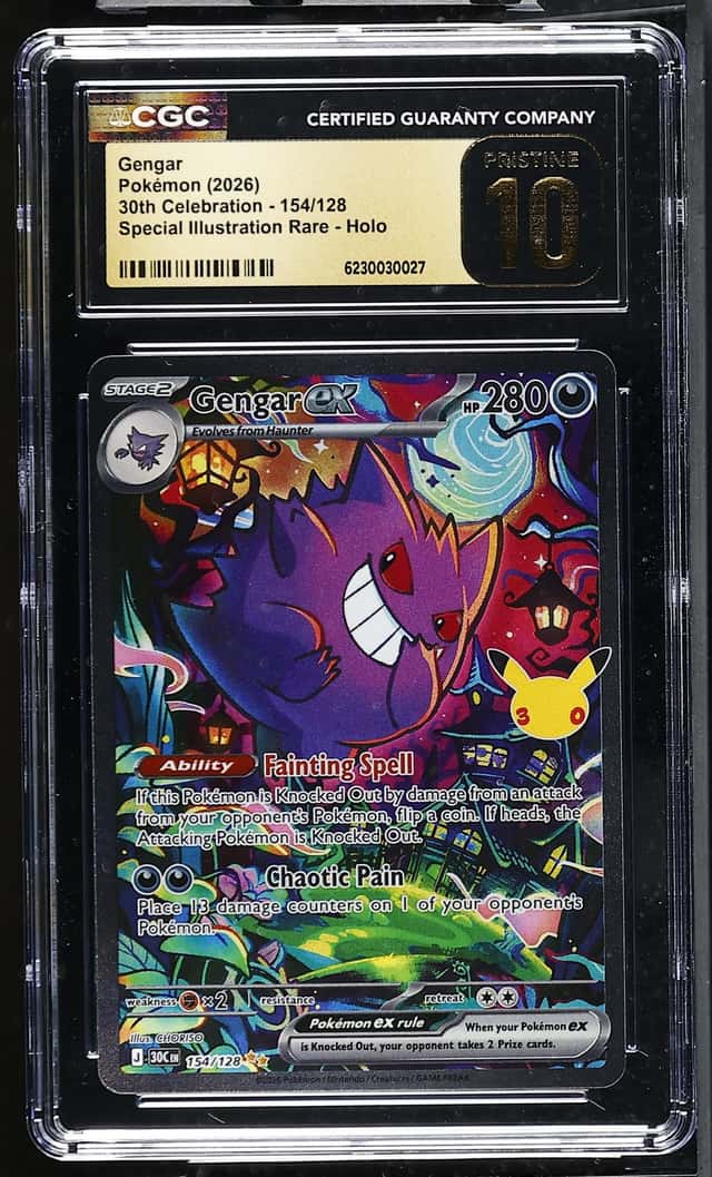 2026 Pokémon Gengar ex SIR 30th Celebration 154/128 CGC PRISTINE 10