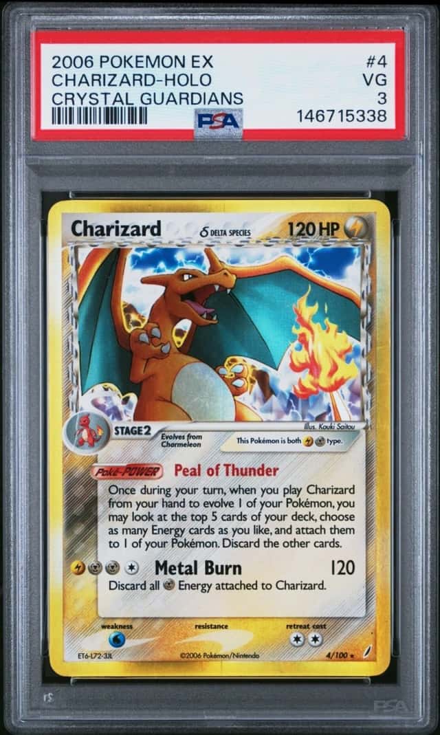 2006 POKEMON EX CHARIZARD-HOLO CRYSTAL GUARDIANS #4 PSA 3
