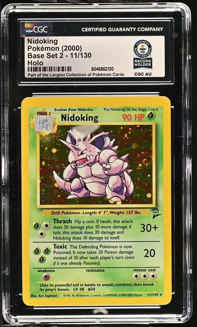Pokemon Nidoking 11/130 Base Set 2 Holo English CGC Guinness World Record 1 Of 1