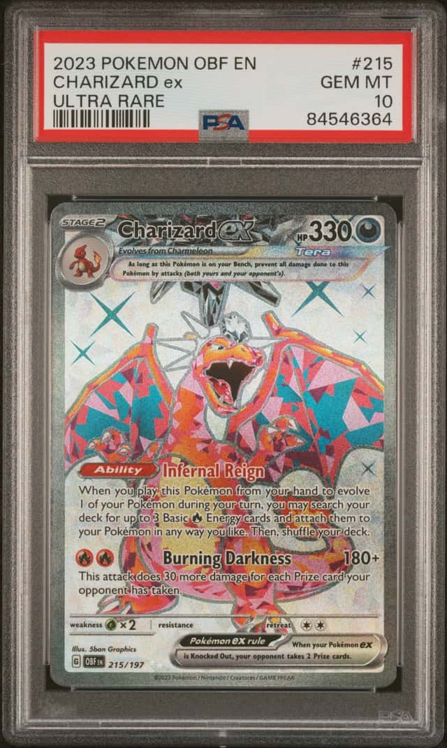 2023 Pokemon SV Obsidian Flames Charizard ex Full Art Ultra Rare #215/197 PSA 10