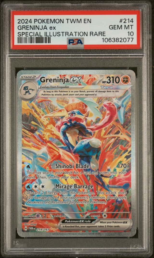 GRENINJA EX 2024 POKEMON TWILIGHT MASQUERADE 214/167 SIR PSA 10 Q3963-7