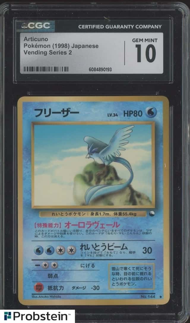 1998 Pokemon Japanese Vending Series 2 #144 Articuno CGC 10 GEM MINT