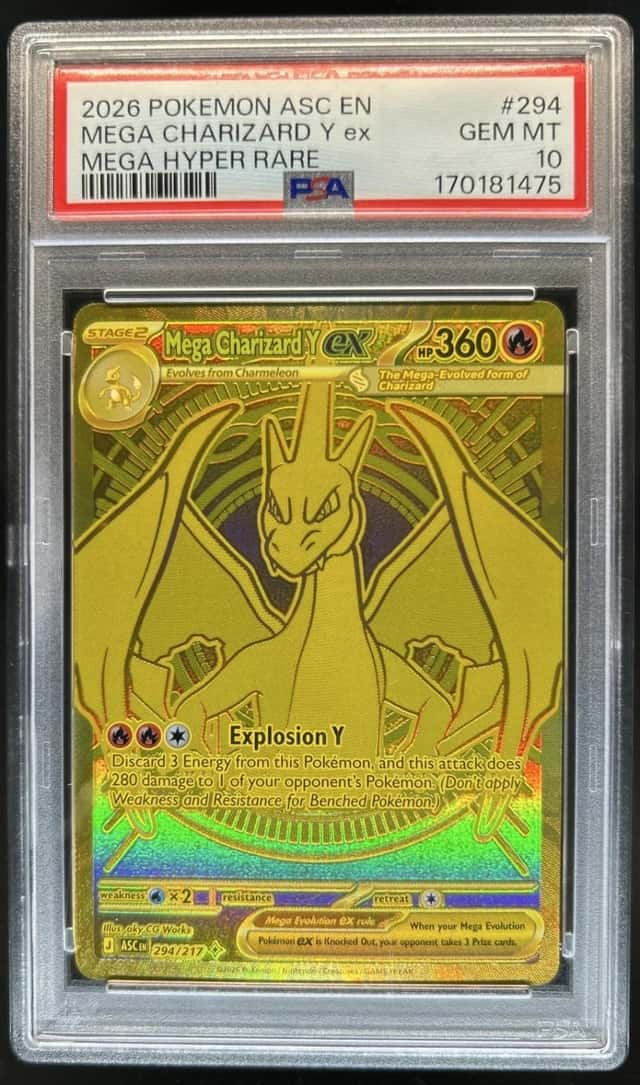 2026 Pokemon Ascended Heroes Mega Charizard Y ex Hyper Rare #294/217 PSA 10
