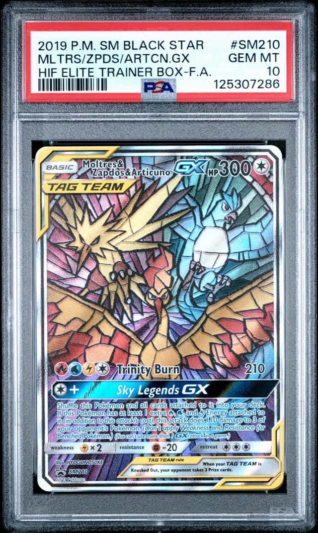 2019 Pokemon SM Promo Moltres & Zapdos Articuno Tag Team #SM210 PSA 10