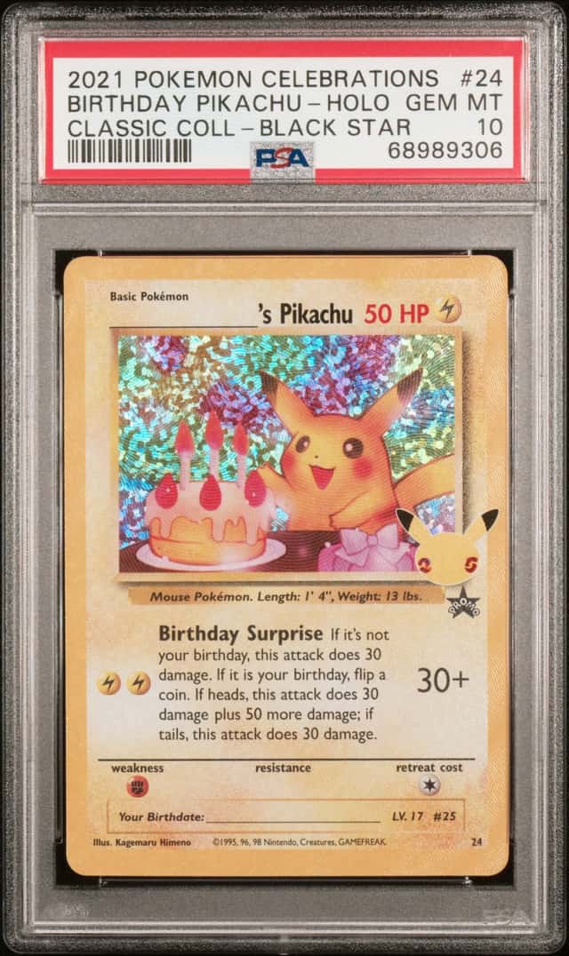 2021 Pokemon SWSH Celebrations Birthday Pikachu Classic Collection #24 PSA 10