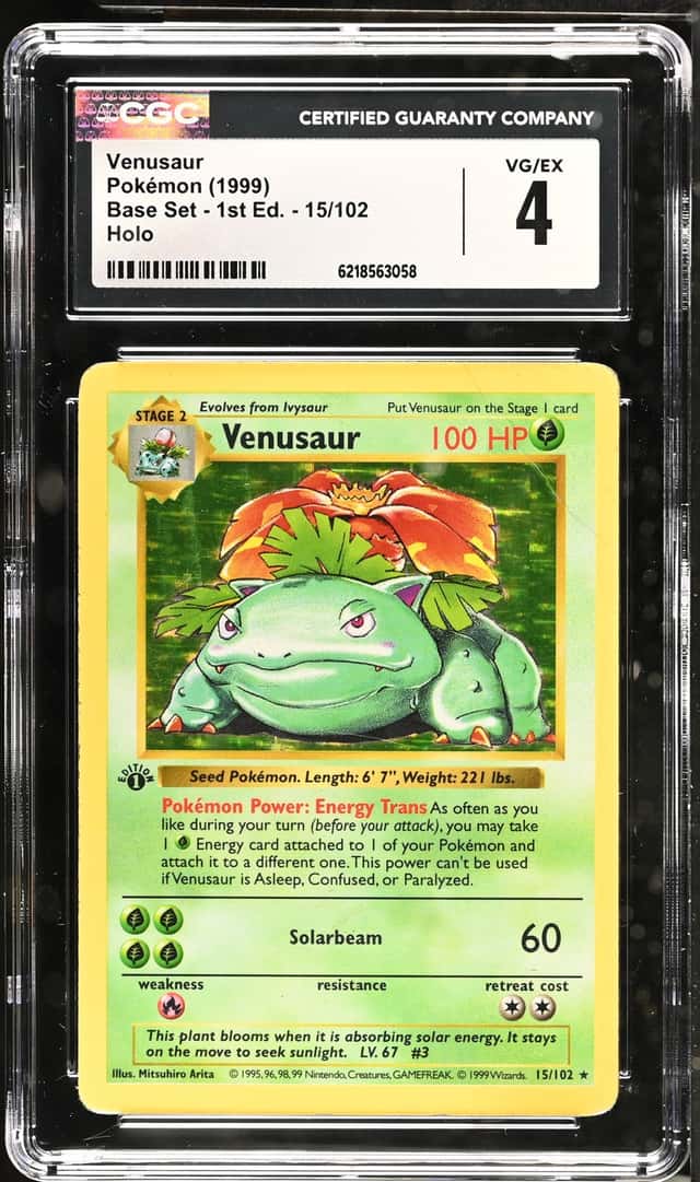 1999 Pokemon 1st Edition Venusaur Holo #15/102 CGC 4
