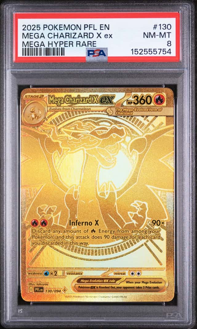 Pokemon Mega Charizard X EX 130/094 Phantasmal Flames Holo ENG PSA 8 🔥LOW POP🔥
