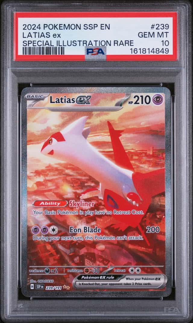 LATIAS EX 2024 POKEMON SSP EN SPECIAL ILLUSTRATION RARE #239 PSA 10 GEM MINT