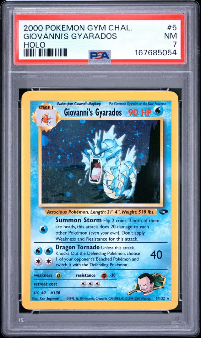 Giovanni's Gyarados PSA 7 2000 Pokemon Gym Challenge Holo #5/132 5054