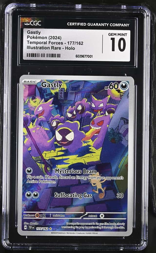 CGC 10 Gastly Illustration Rare 177/162 Temporal Forces Pokemon 2024 Gem Mint
