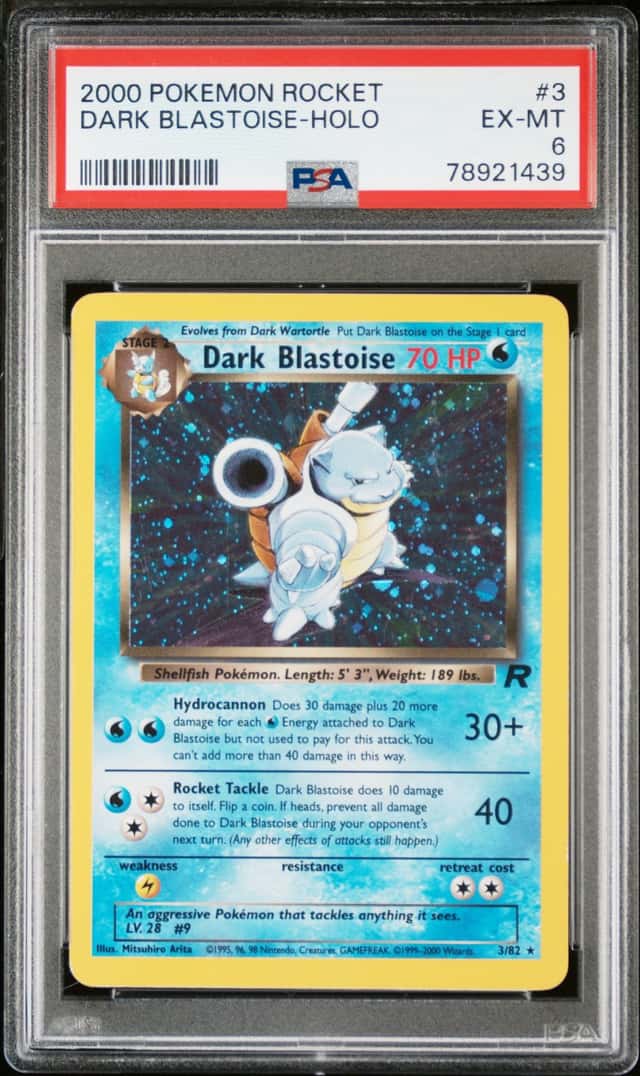 2000 Pokemon Base Set Team Rocket Dark Blastoise Holo 3/82 PSA 6