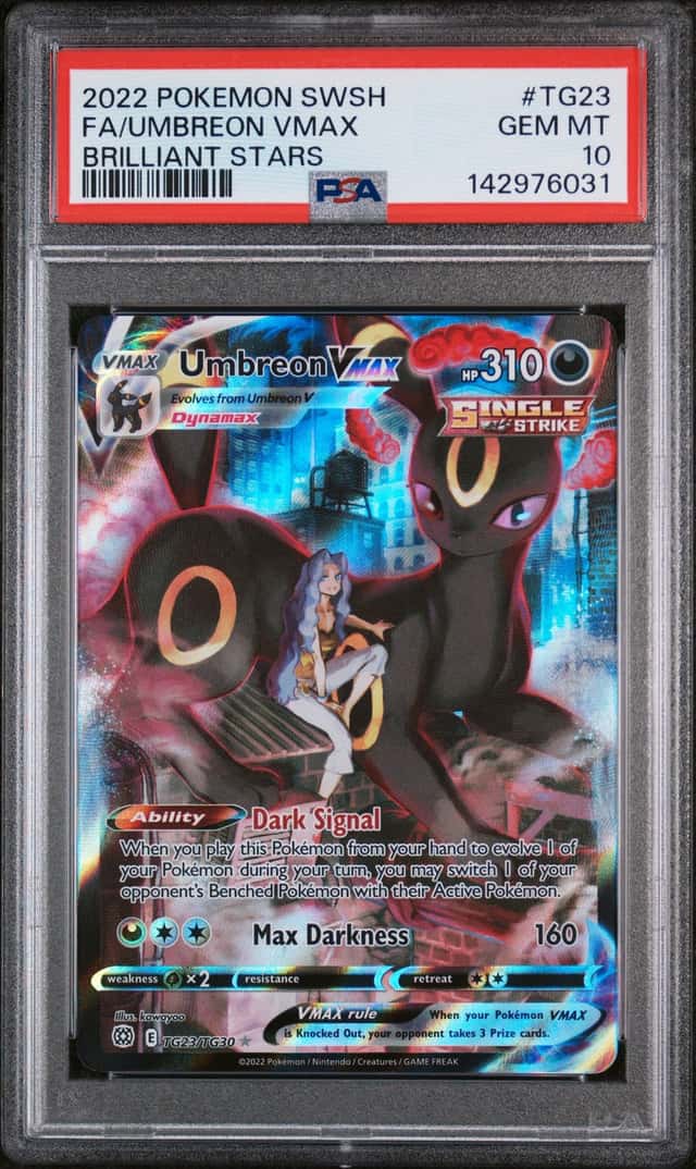 UMBREON VMAX 2022 POKEMON BRILLIANT STARS TG23/TG30 FULL ART PSA 10 Q3963-6
