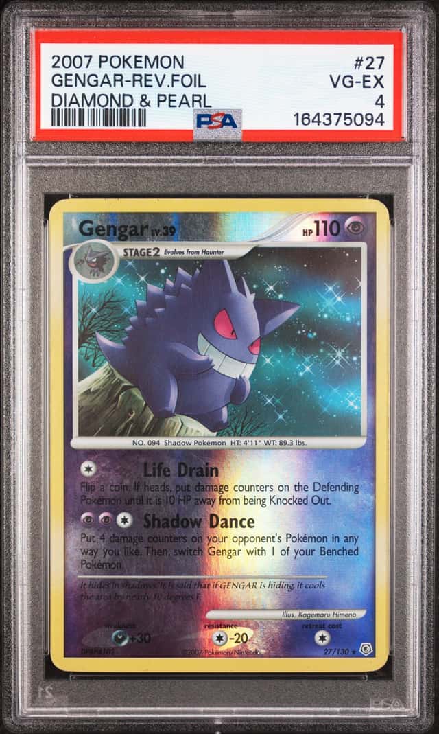 PSA 4 2007 Pokemon TCG Diamond & Pearl Gengar 27/130 Reverse Holo English